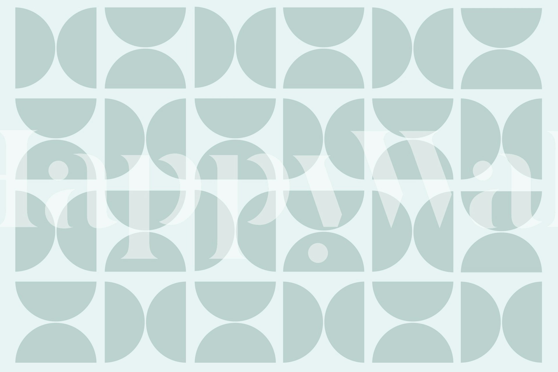 Geometric pattern in light aqua and soft circular shapes wallpaper