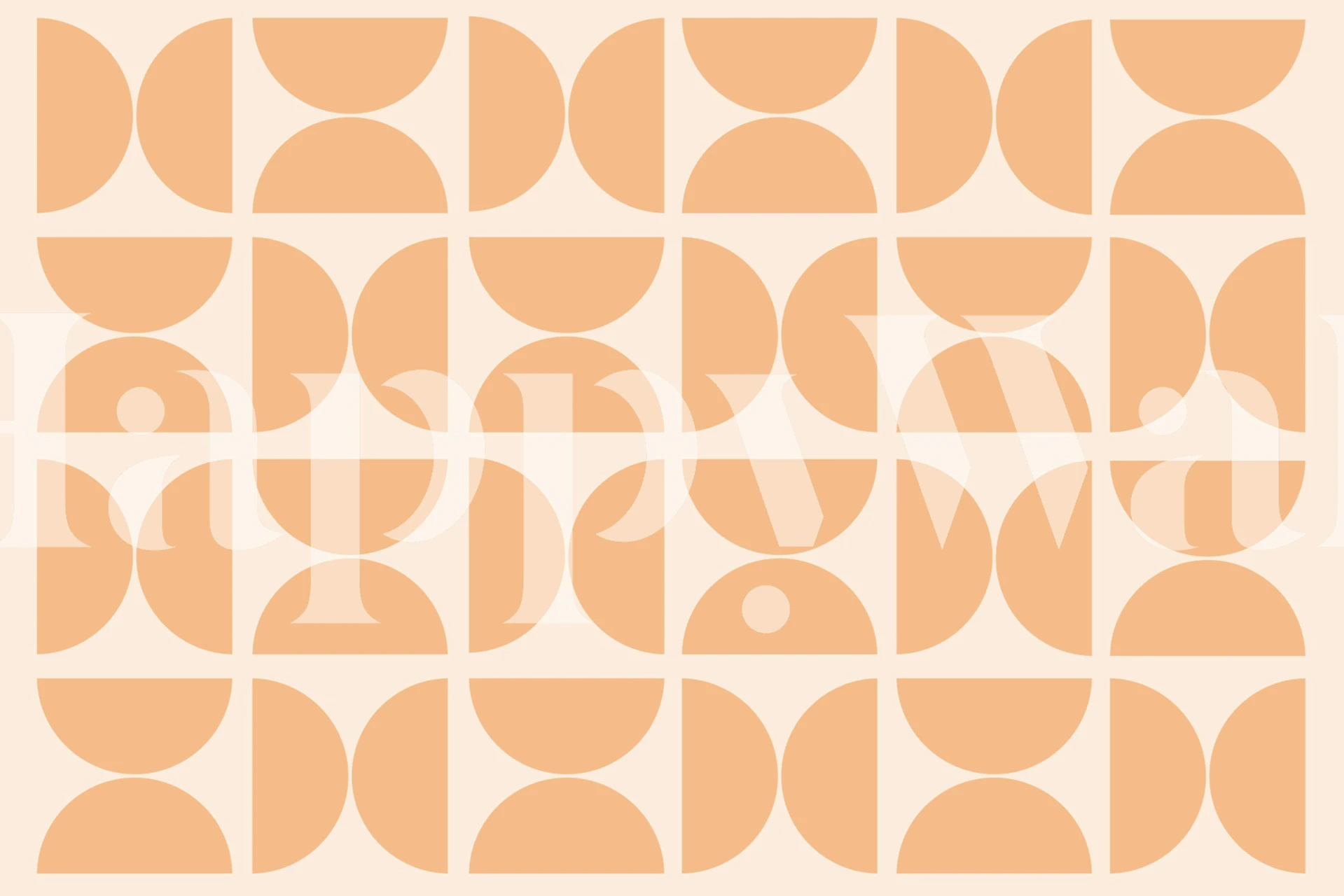 Tapeta w stylu Bauhaus w pastelowych odcieniach brzoskwini