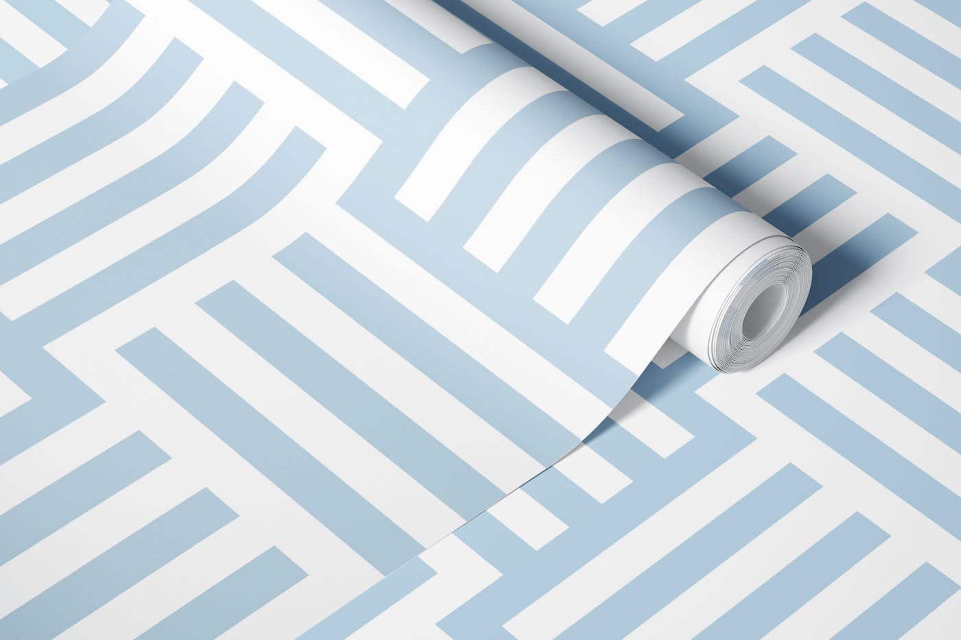 Horizontal Vertical Stripes - Air Blue - L wallpaper roll