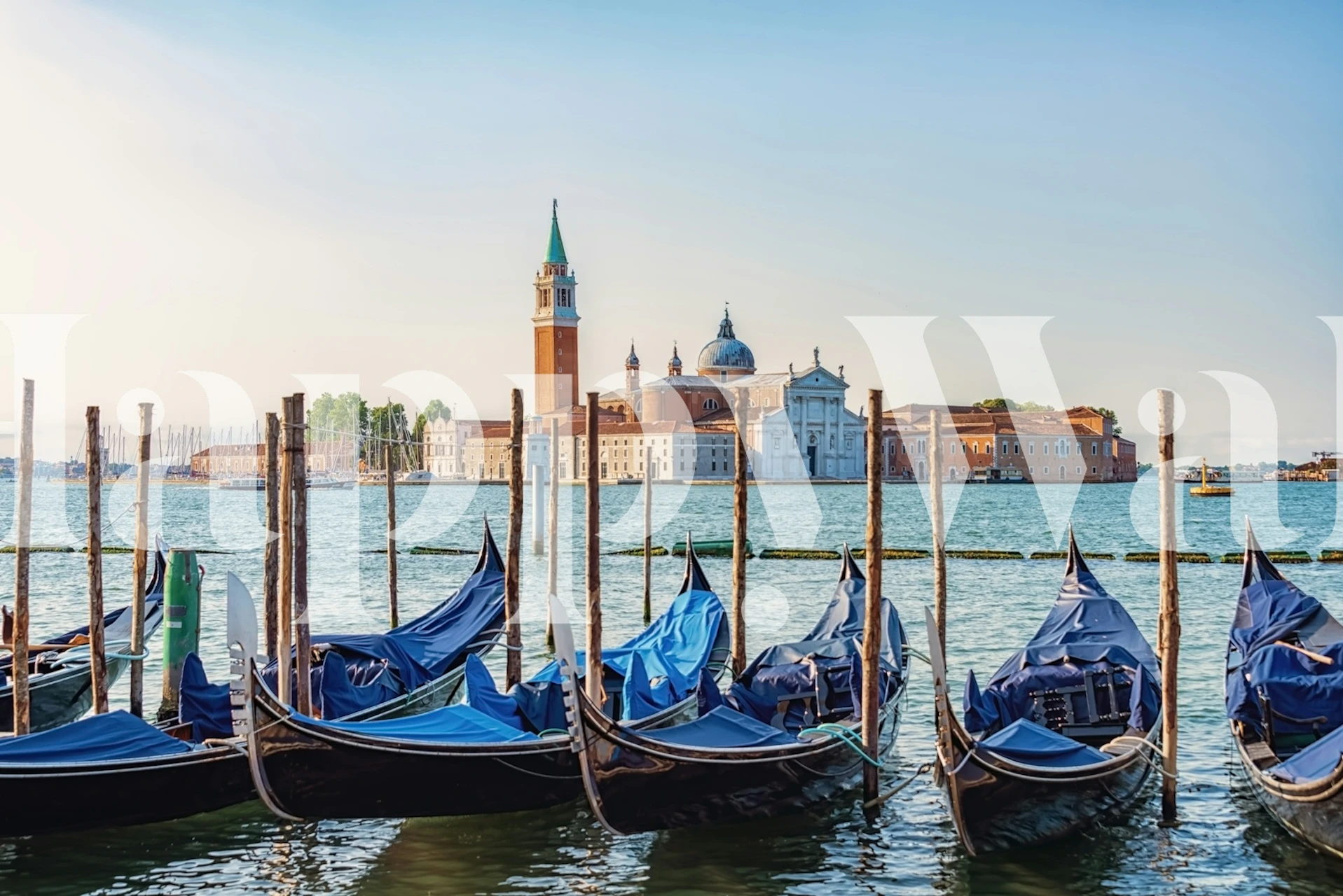 Papel tapiz Venice City en una habitación