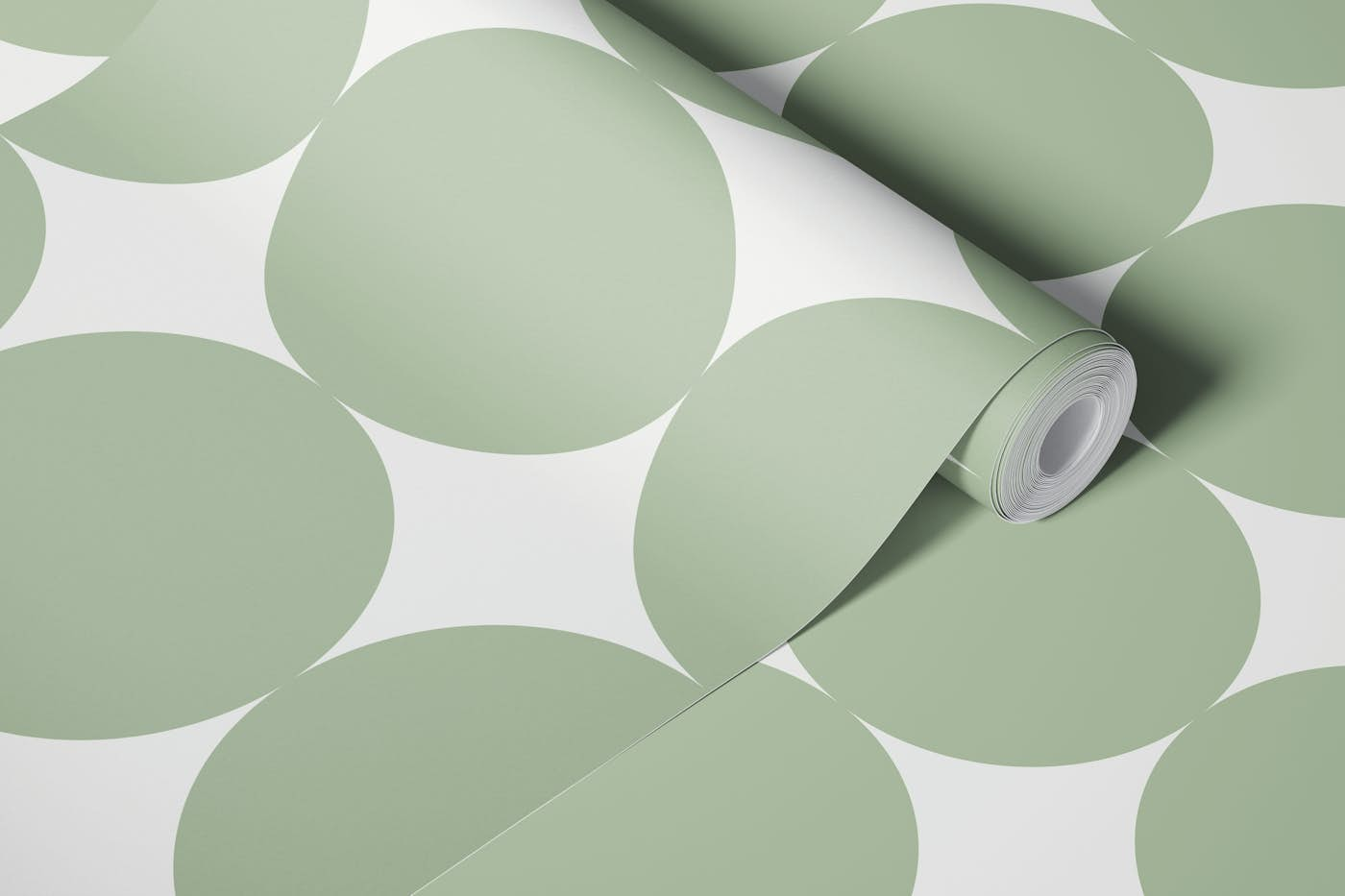 Big Dots - Sage Green - Large wallpaper roll