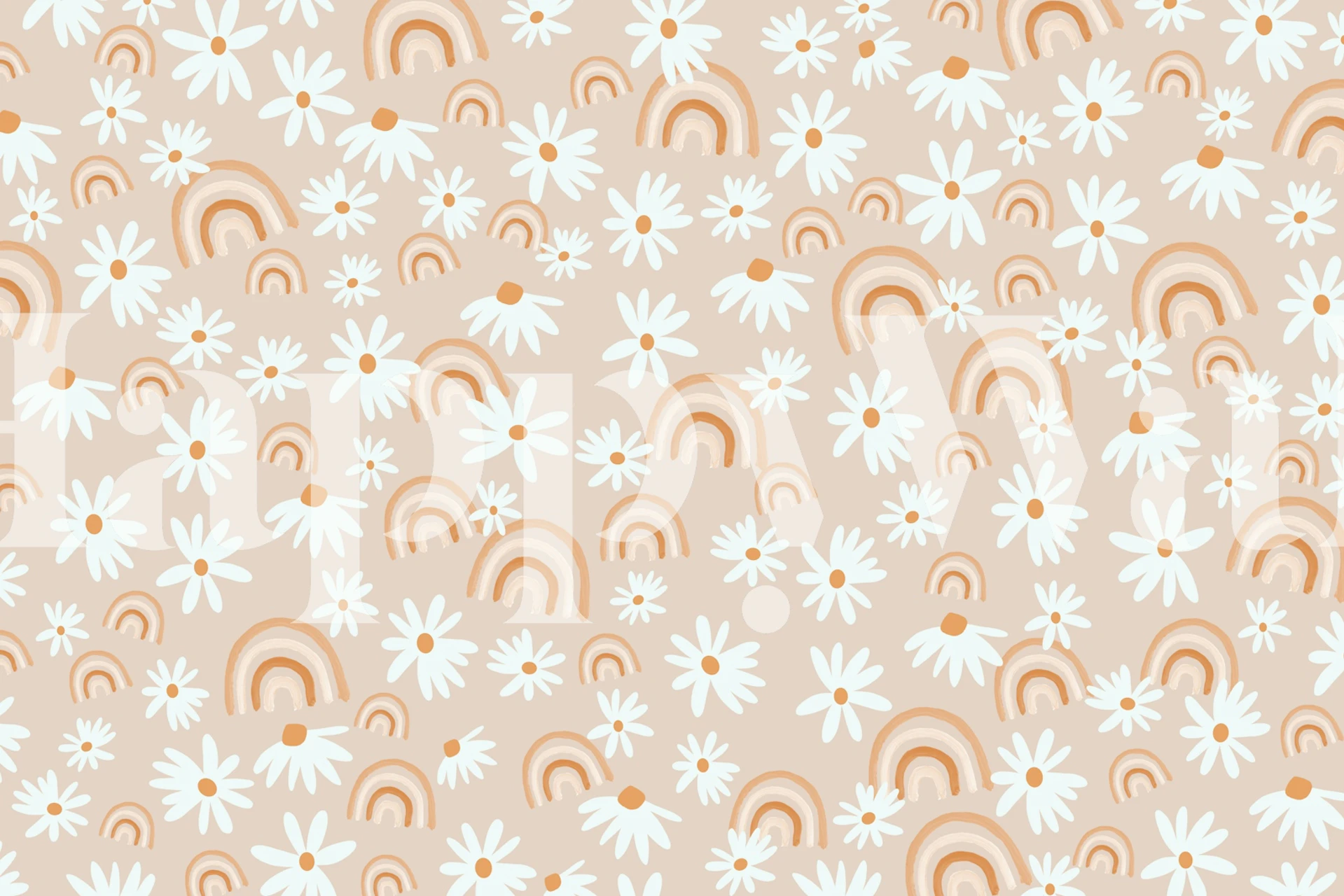 Rainbow Daisy Dream 2 wallpaper in a room setting