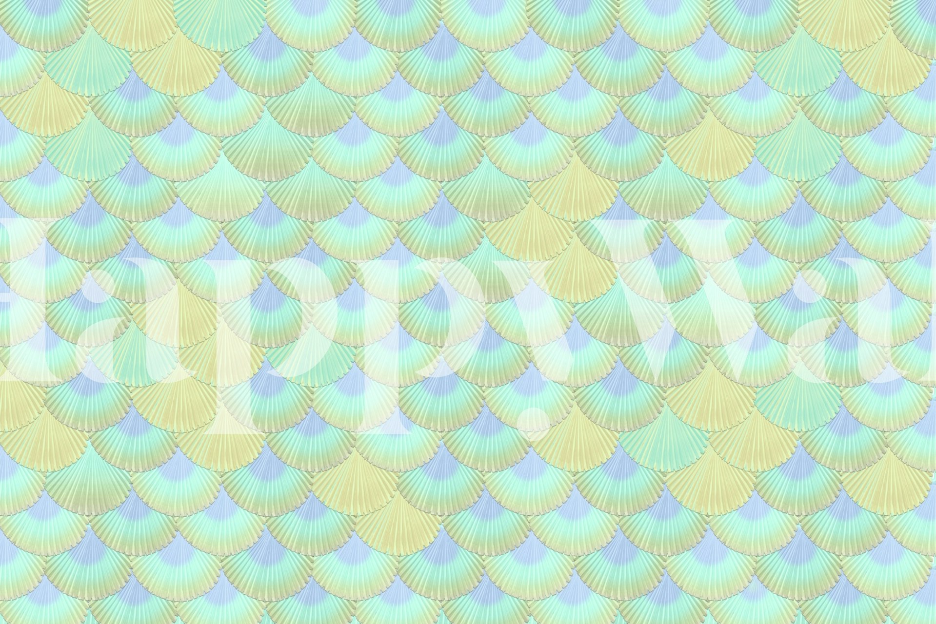 carta da parati Summer Mermaid Palm Scales in una stanza