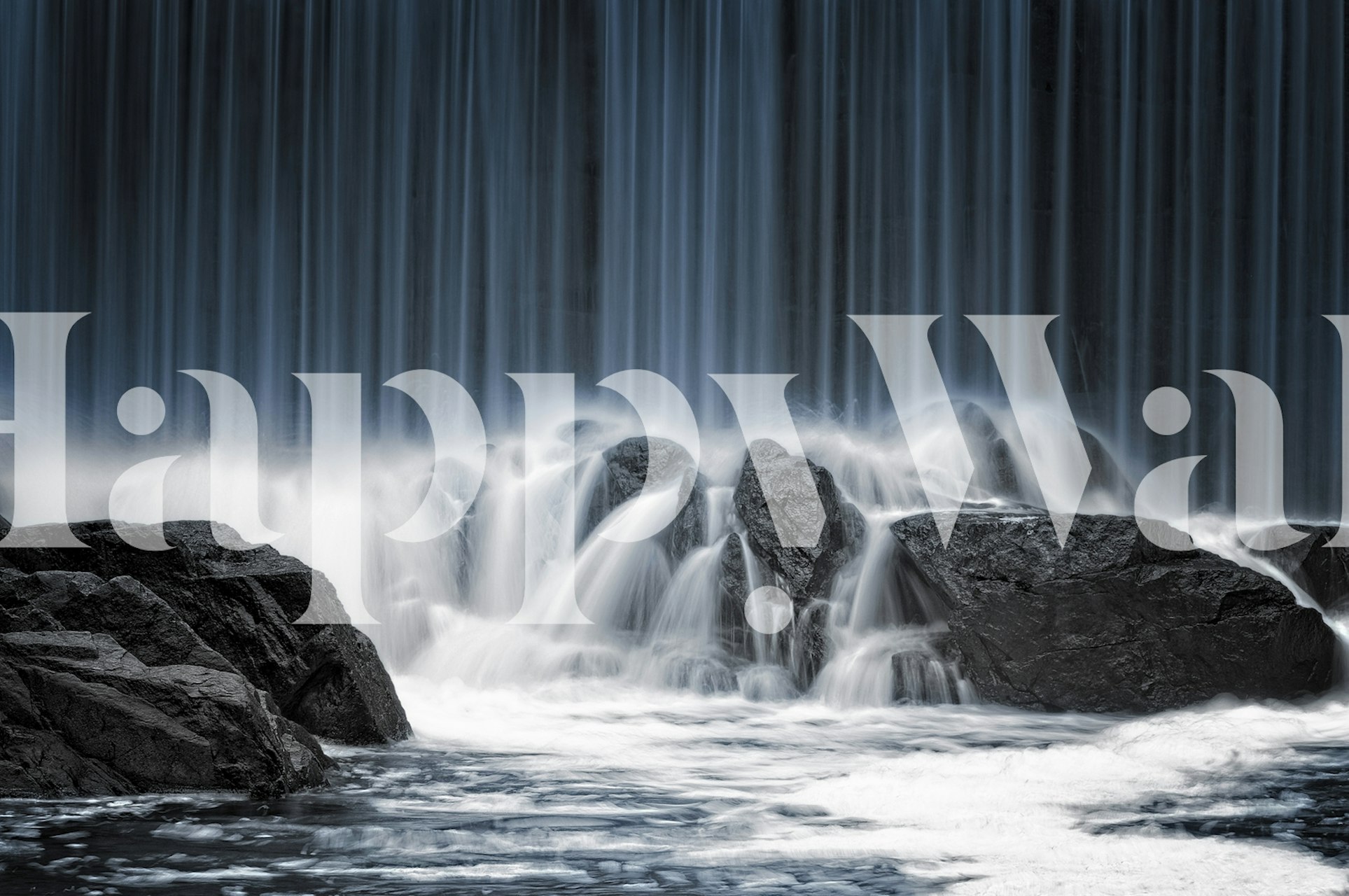 El papel pintado The Blue Curtain en una habitación