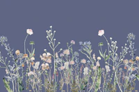WILDFLOWER MEADOW COTTAGE BLUE wallpaper