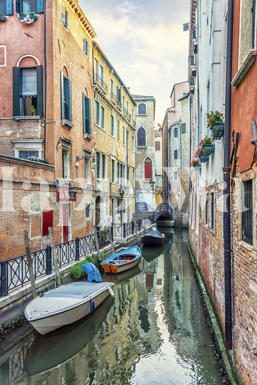 Canal in Venice City wallpaper in a room