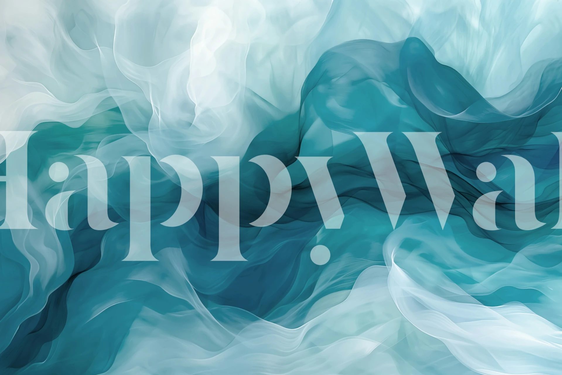 Abstract blue and white flowing waves wallpaper