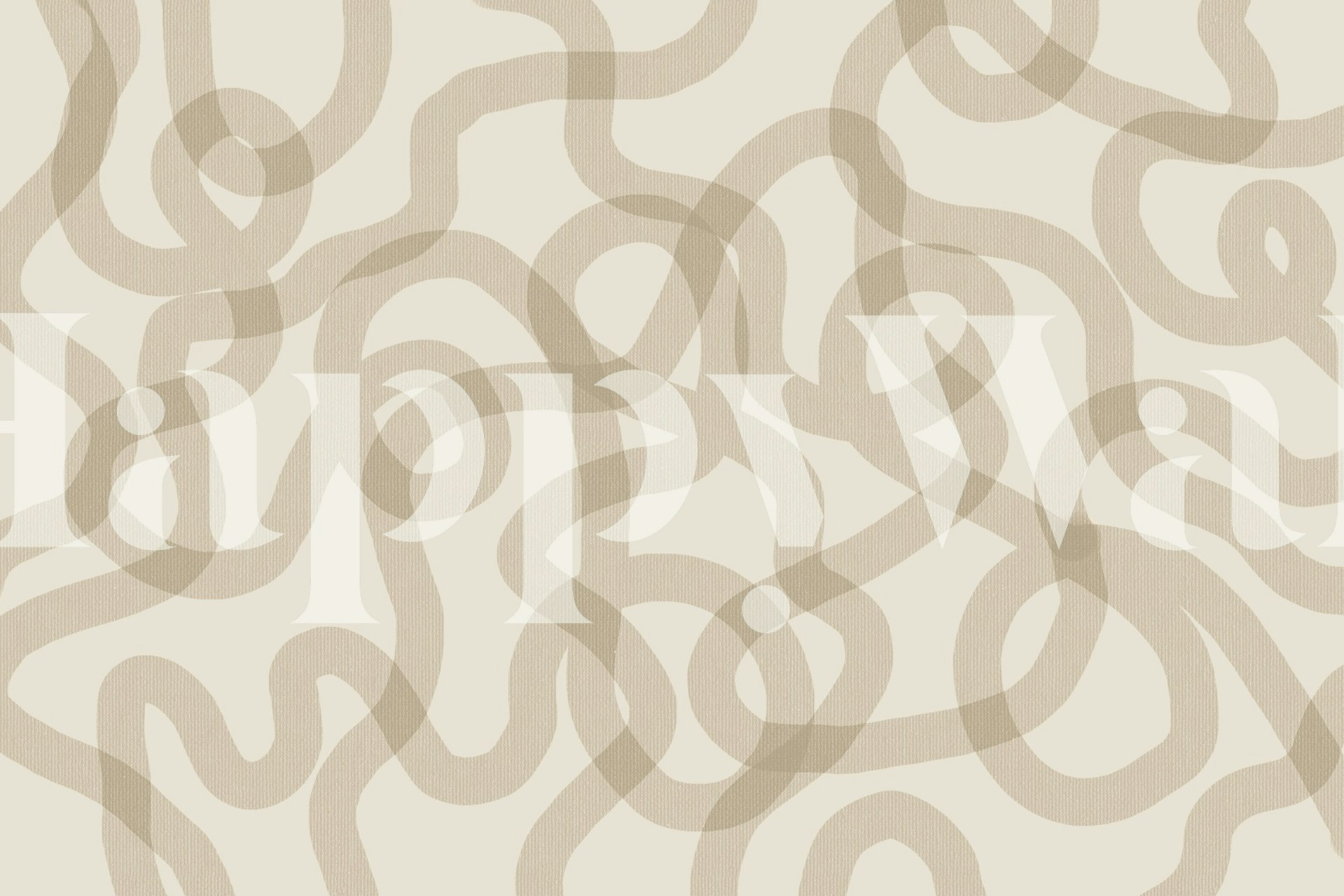 Abstract beige wallpaper with intricate graphic lines design