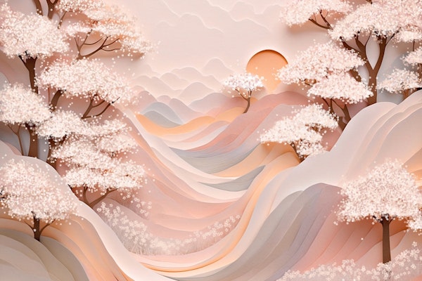 SAKURA GARDEN LANDSCAPE CREME PEACH