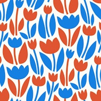 Dancing Tulips - Red & Blue ταπετσαρία