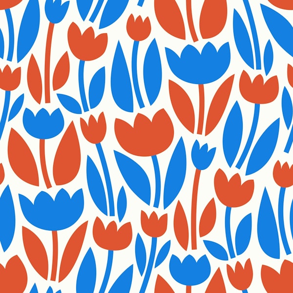 Dancing Tulips - Red & Blue