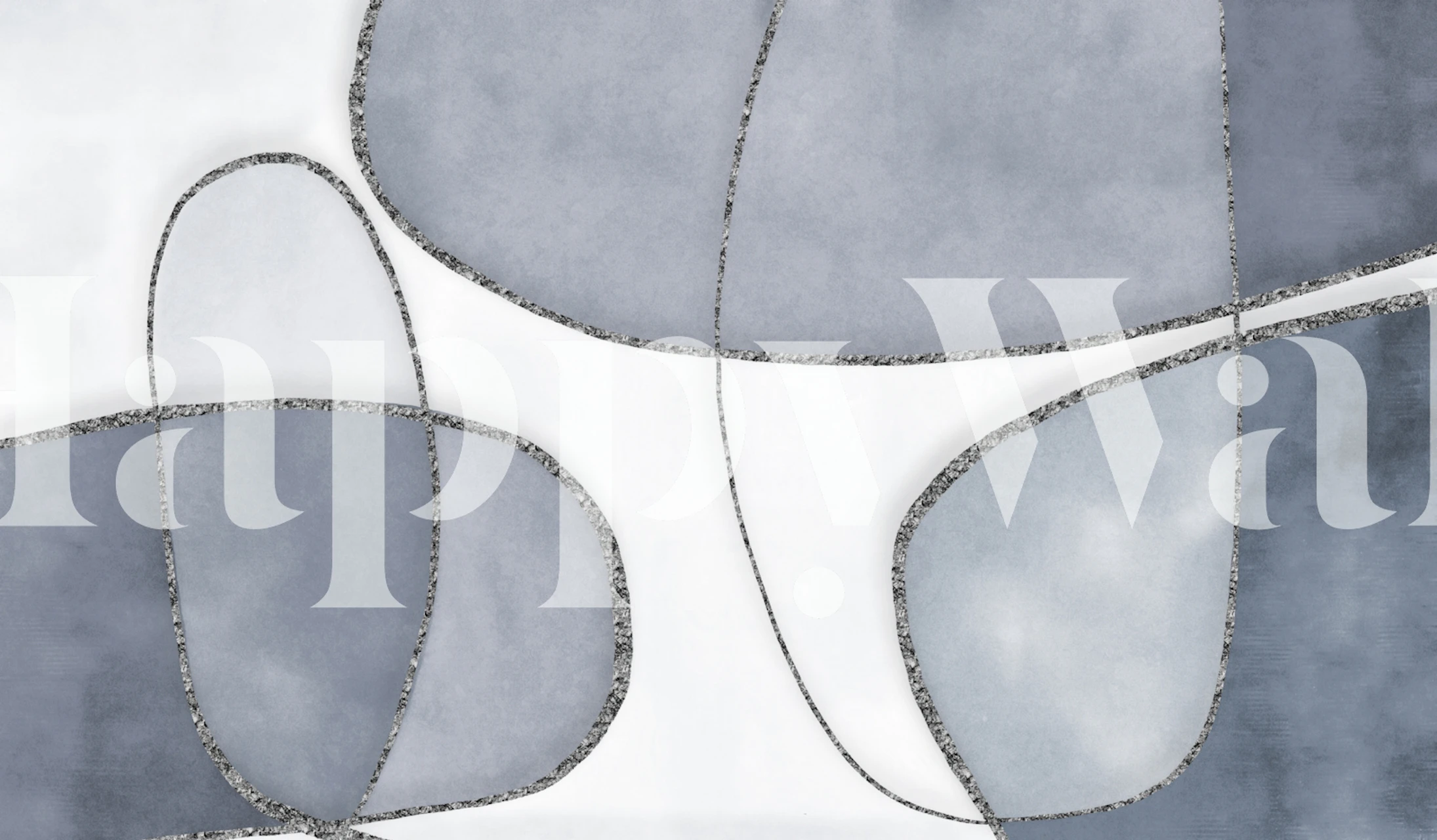 Abstract Linework II Blue Grey wallpaper in room