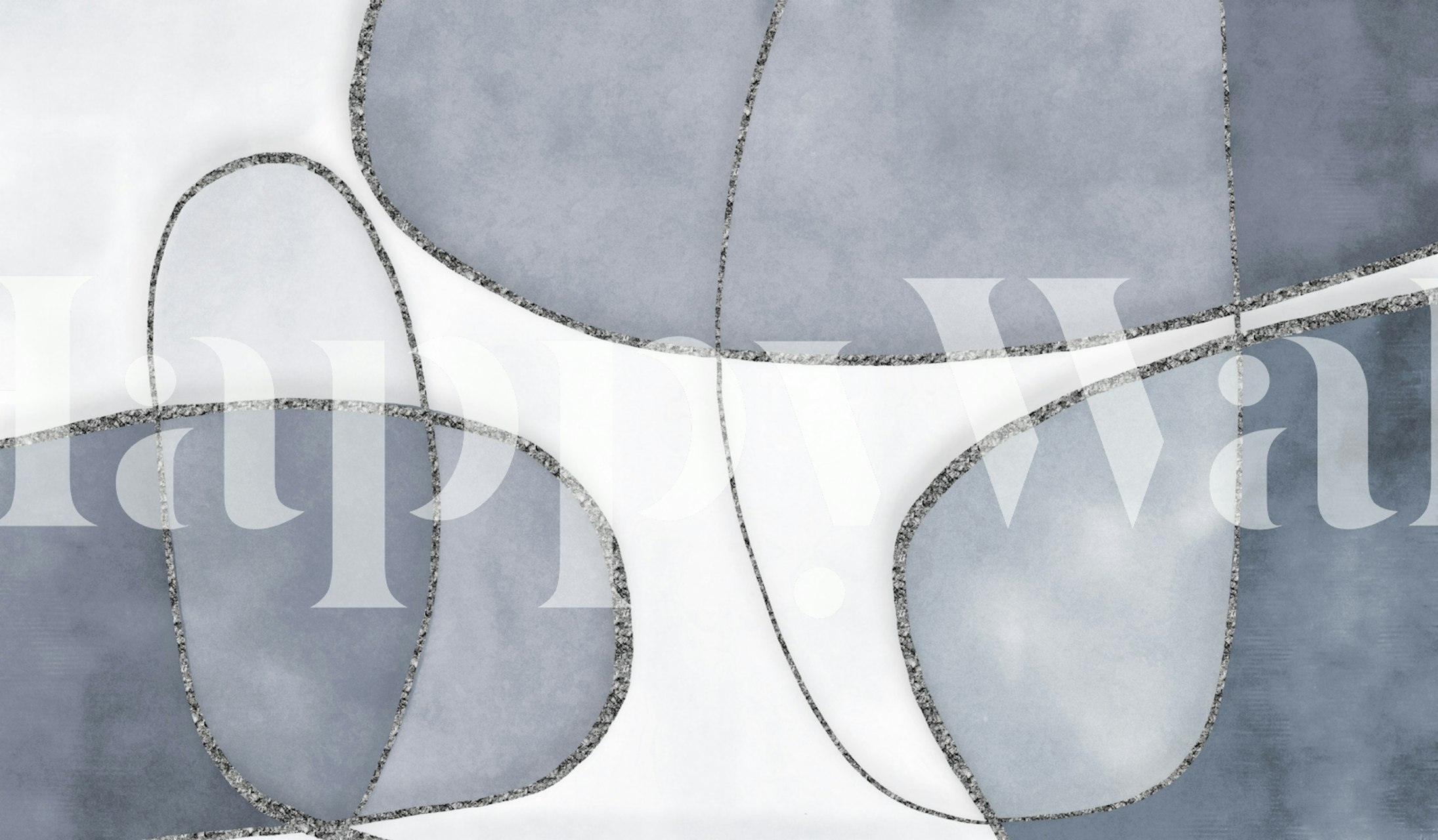 Abstract Linework II Blue Grey wallpaper in room