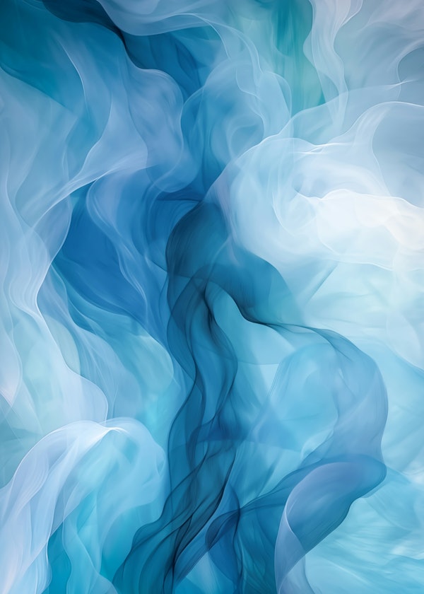 Vertical abstract blue and white swirls