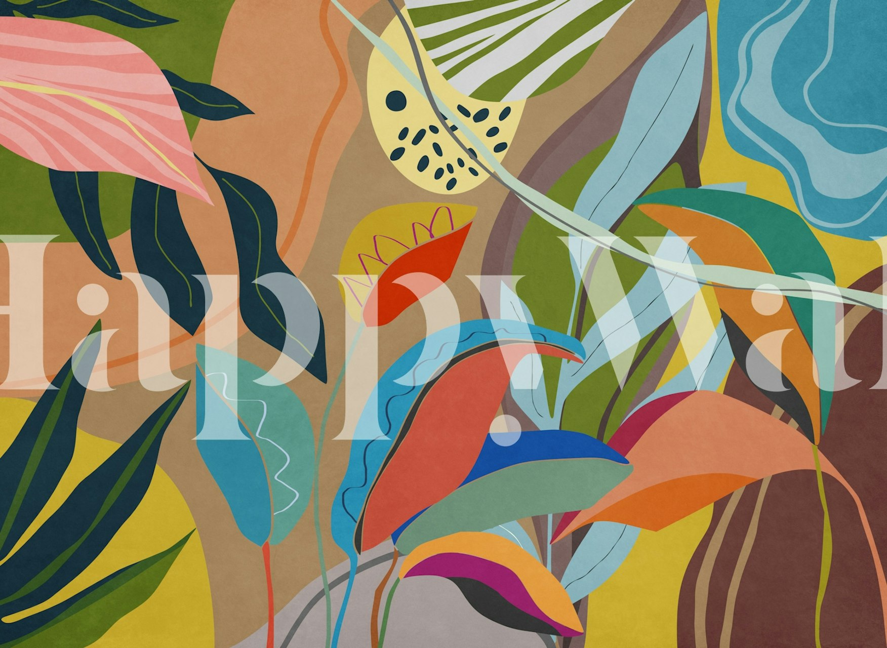 Papel de parede Tropical Garden 36 exibido em um cômodo