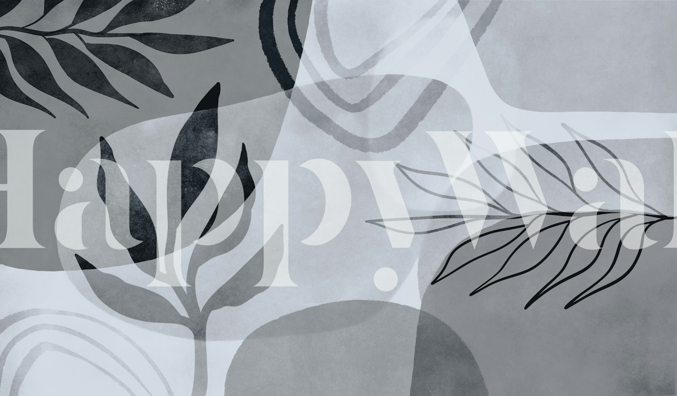 Abstrakt botanisk mid century kunstpapir