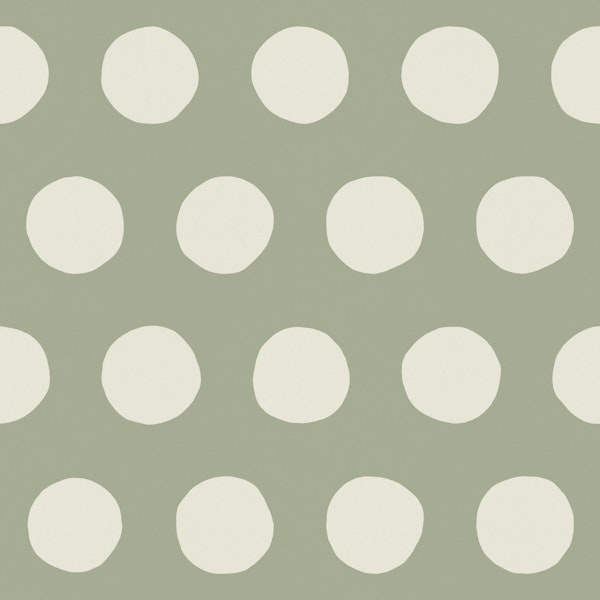 Simple Dots / Ivory on Pistachio Green