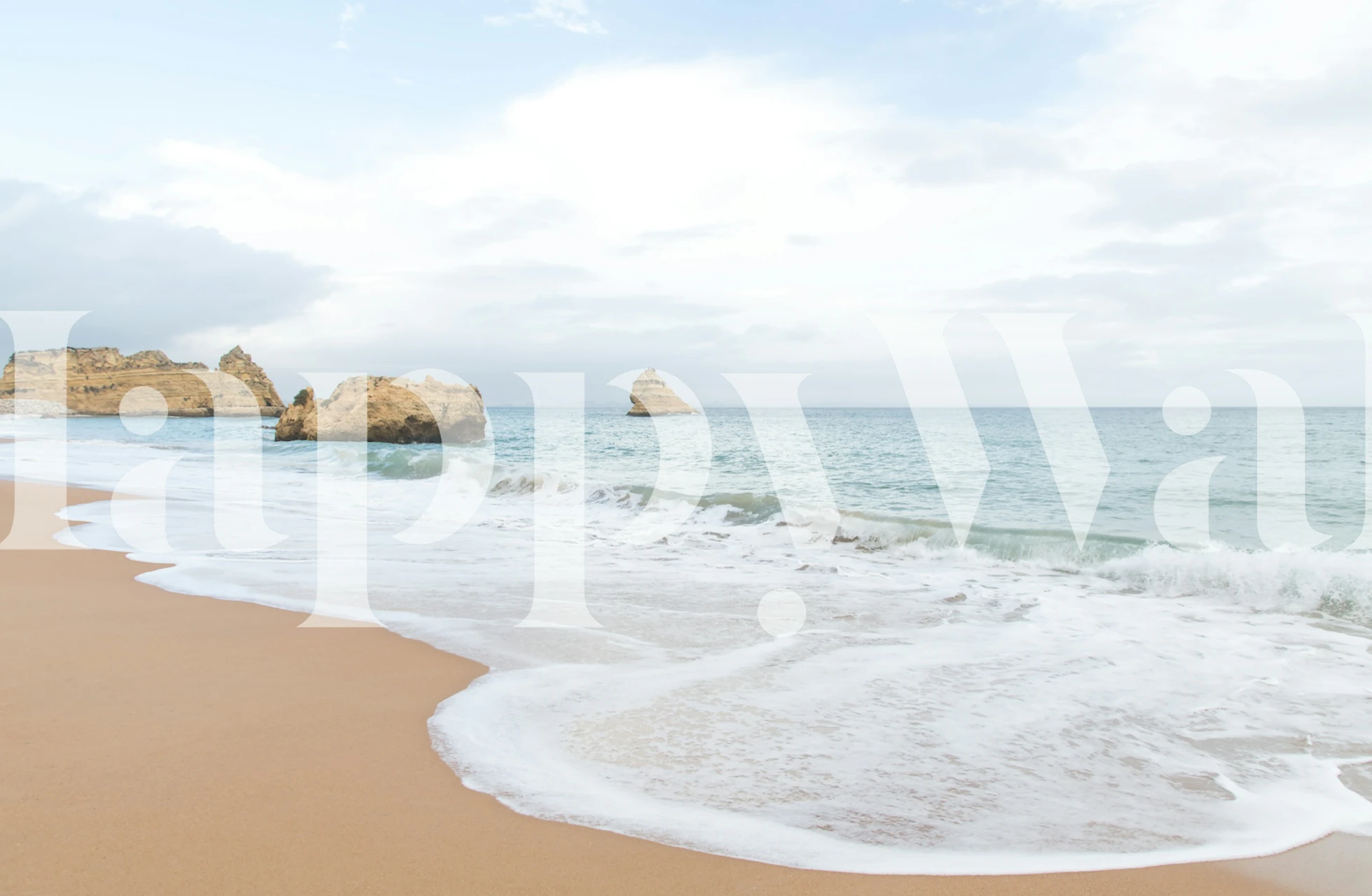Strandbehang dat Praia Dona Ana afbeeldt.