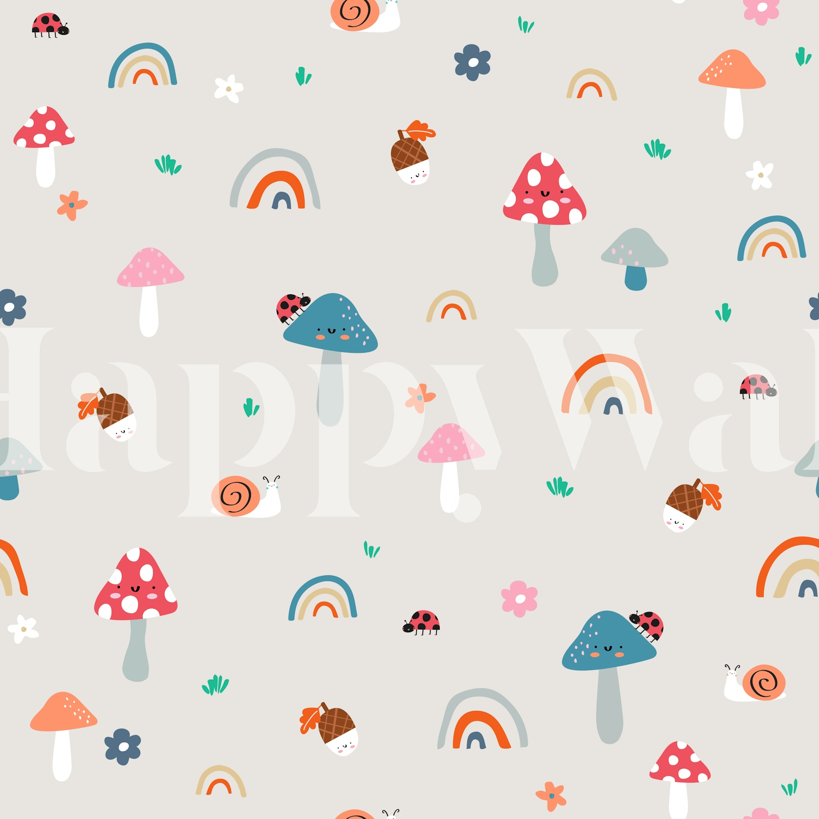 Forest Mushroom Floor Wallpaper - happywall.com