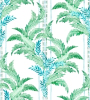 Breezy Blue Green Botanical Medium carta da parati