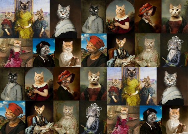 Whimsy Cats Portrait Collection wallpaper