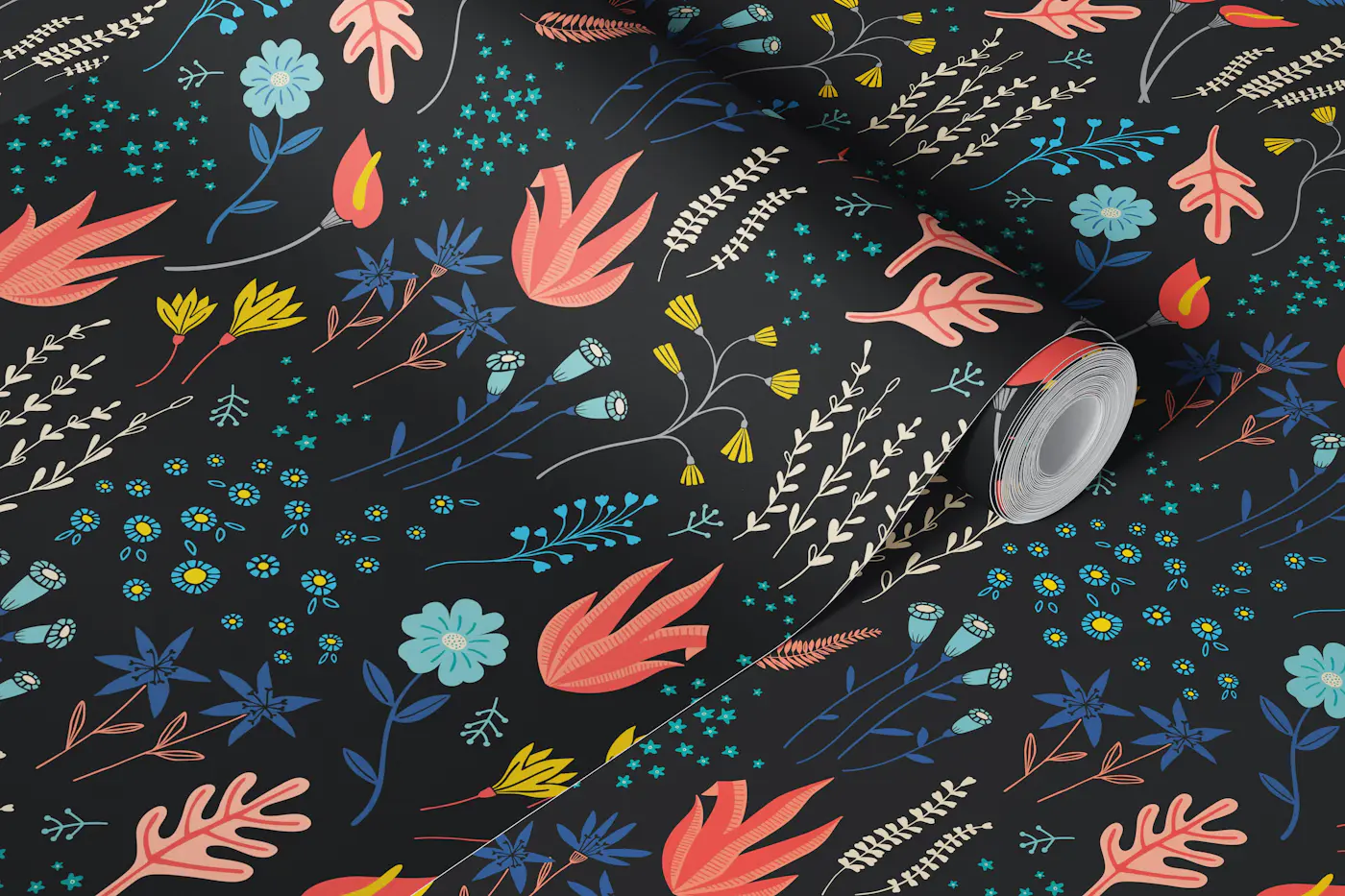 Moonlight Floral Garden wallpaper roll