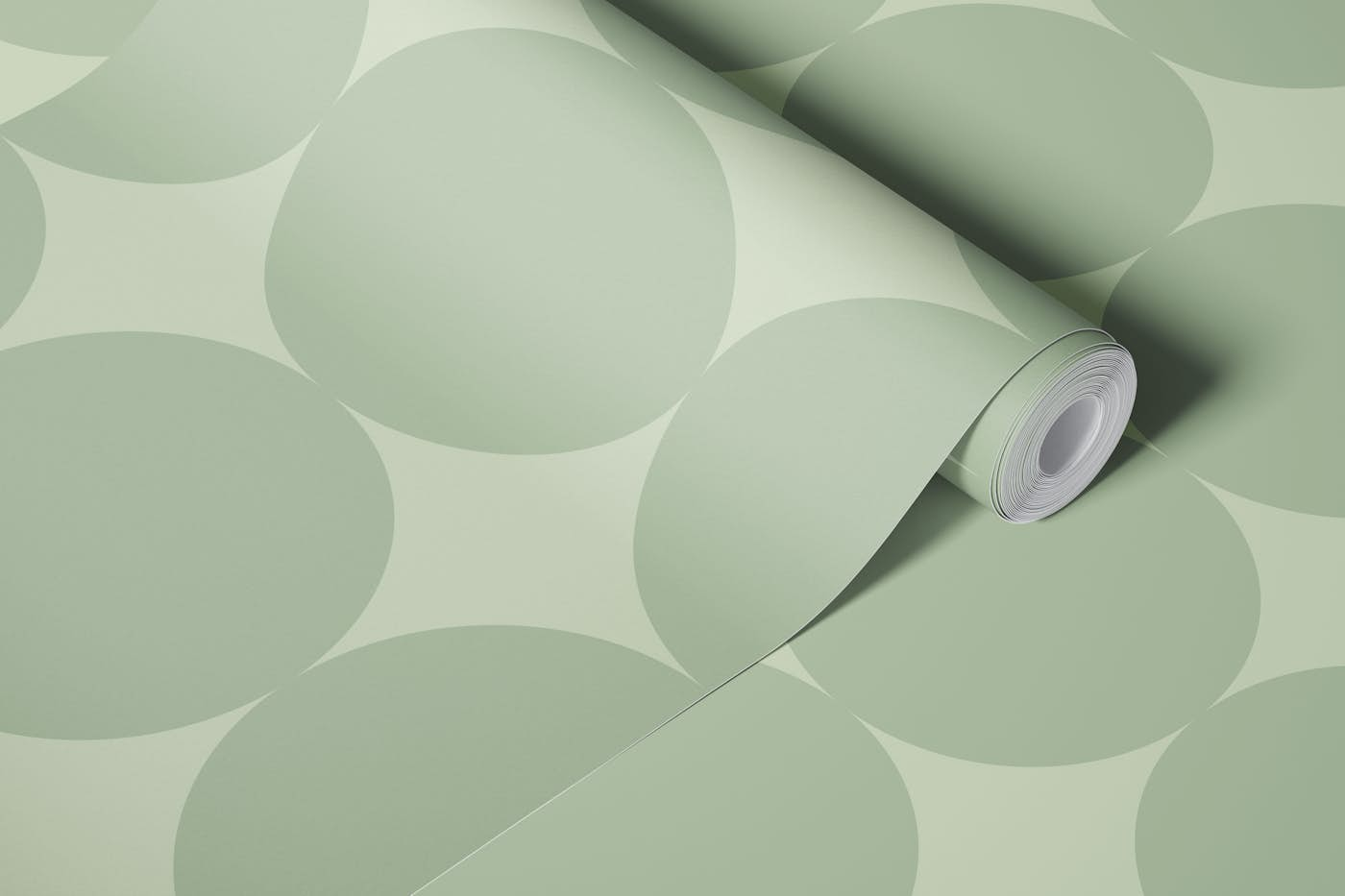 Big Dots - Sage Green Soft - Large wallpaper roll