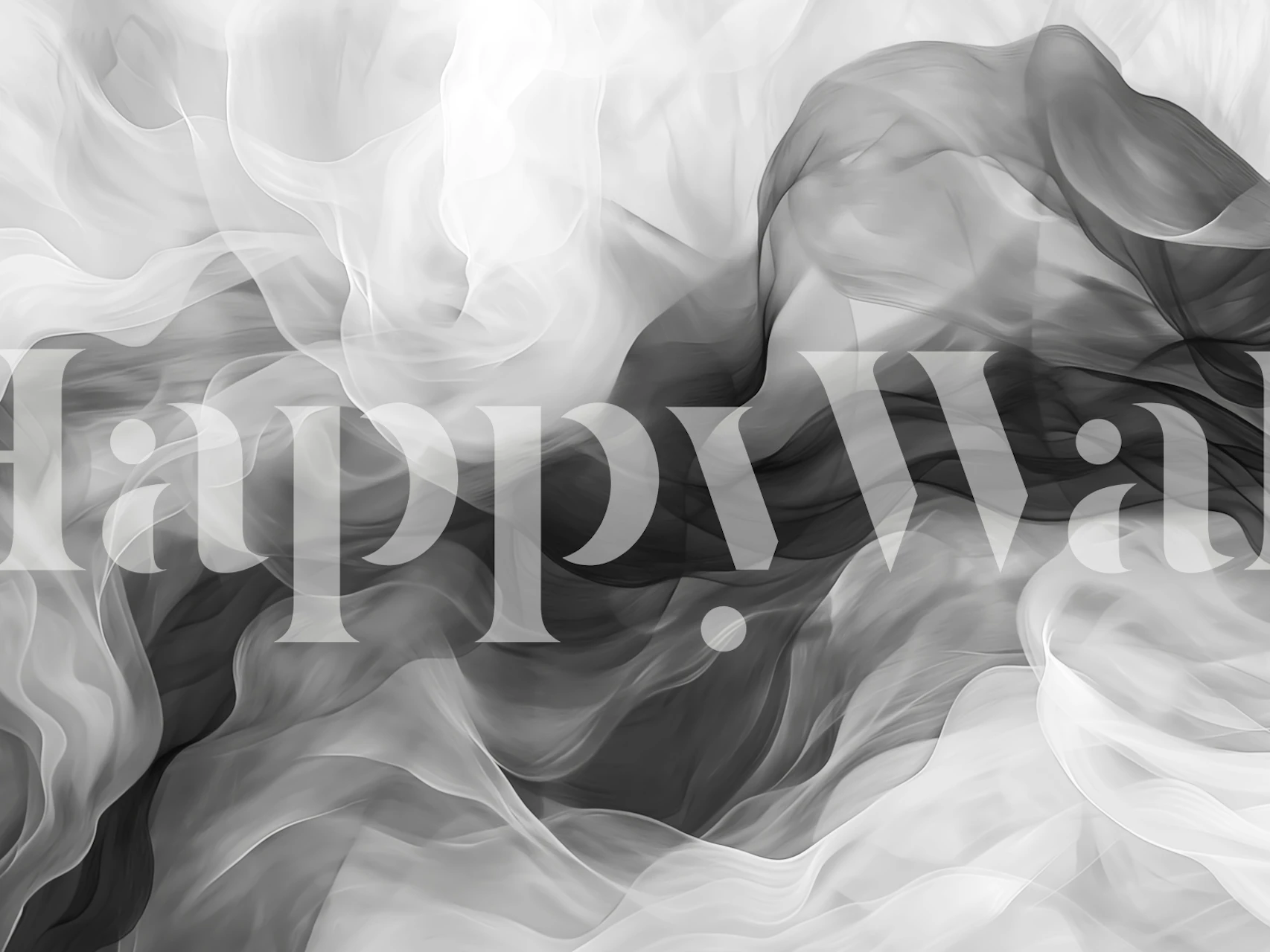 Black and white abstract waves Tapete in einem Raum