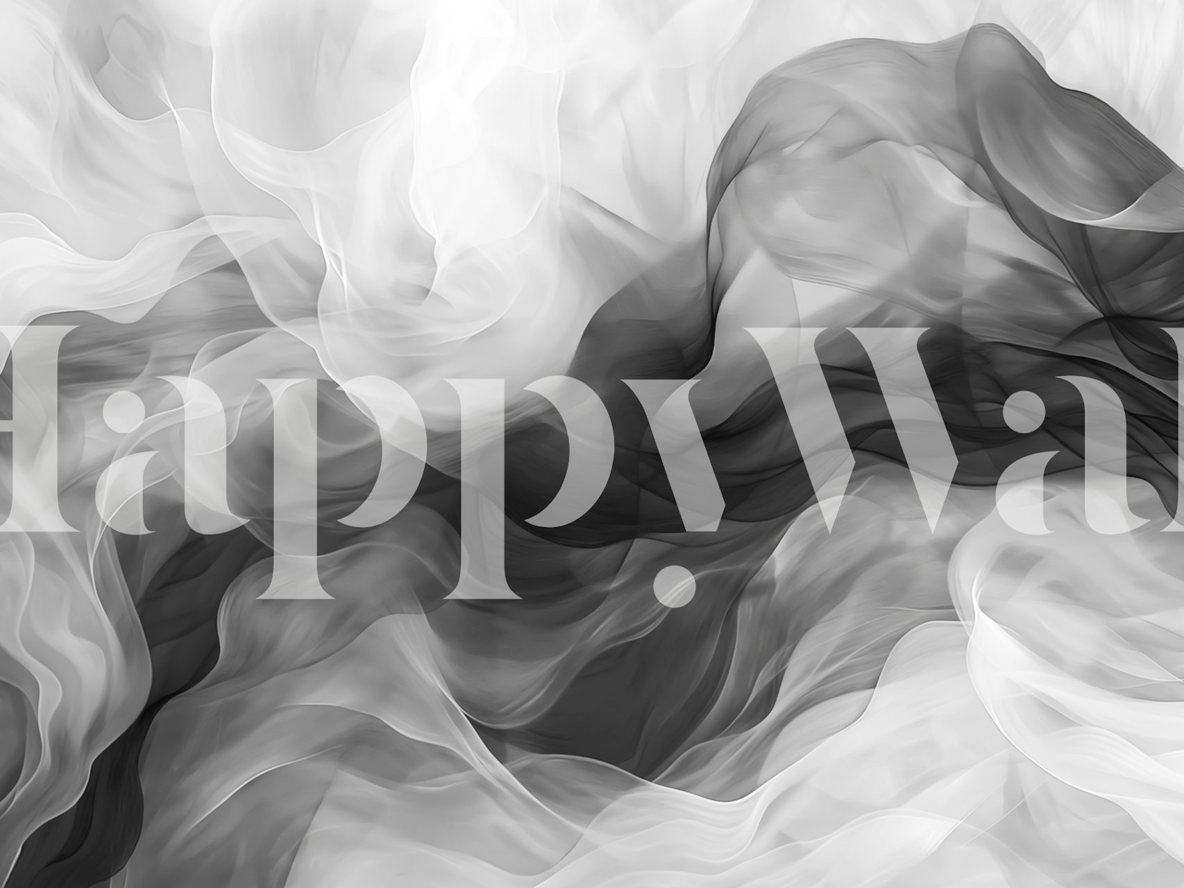 Papel pintado Black and white abstract waves en una habitación