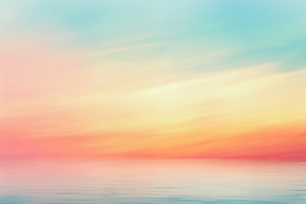 Colorful peaceful sunset on ocean