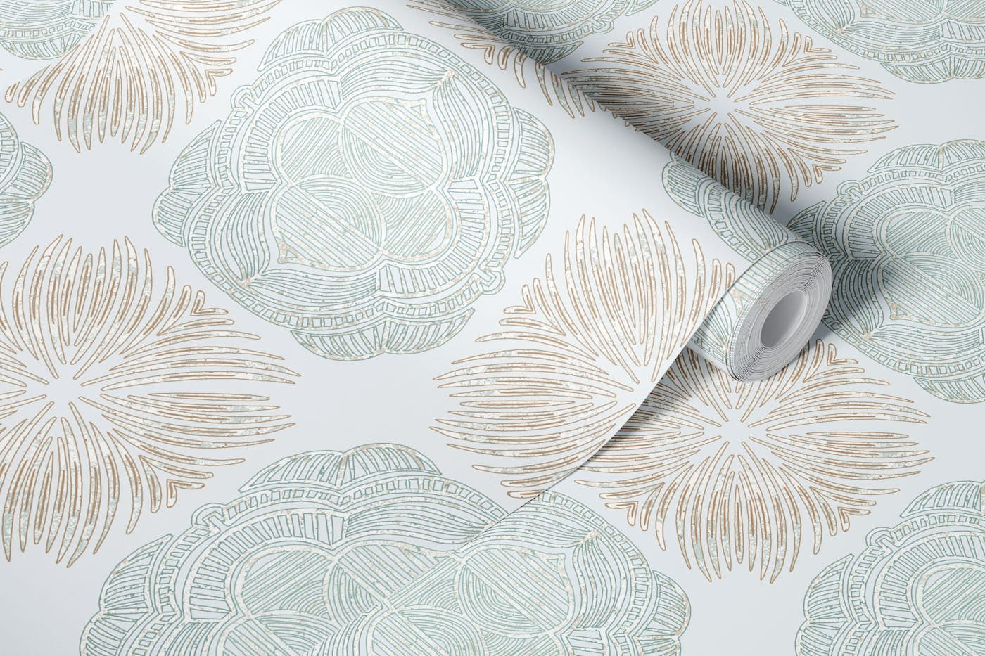 Textured geometric linework wallpaper roll