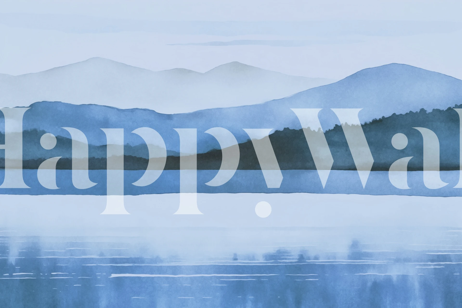 Blue Mountains Calm Landscape wallpaper in a room