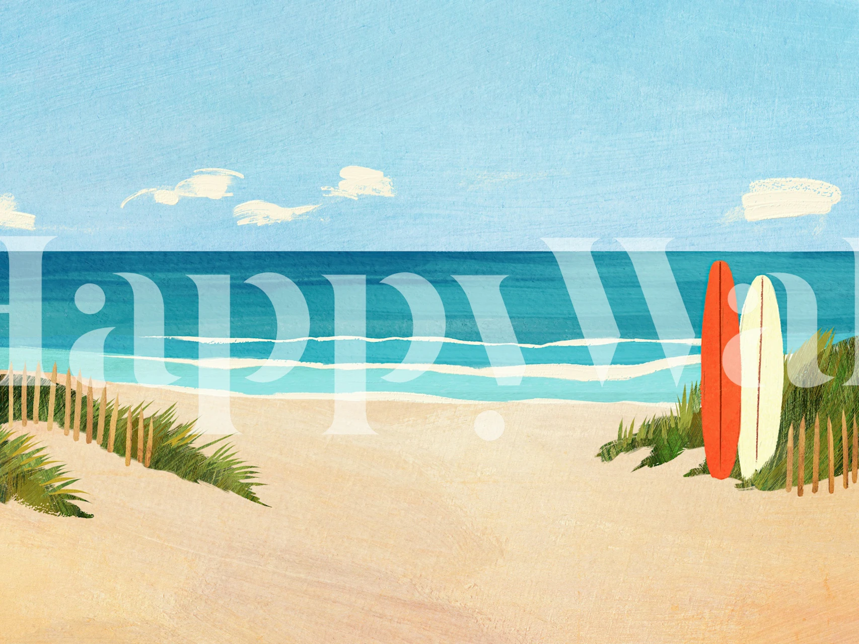 Wild Beach tapet i en rumsinställning