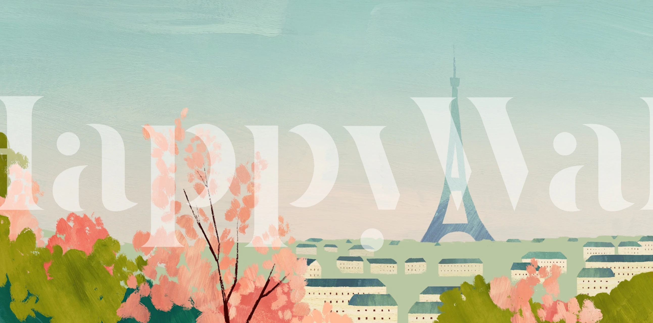 Paris in Spring wallpaper with Eiffel Tower