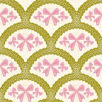 green and pink Grandmillennial preppy bows tapete