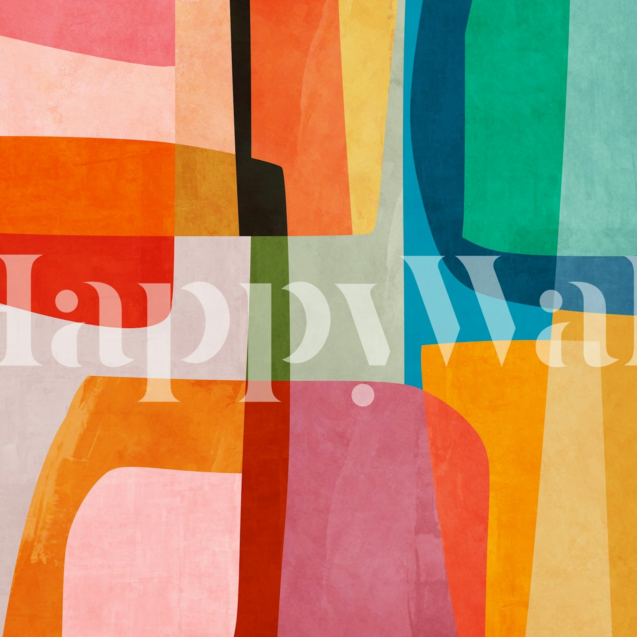 Kolorowa abstrakcyjna tapeta w pokoju