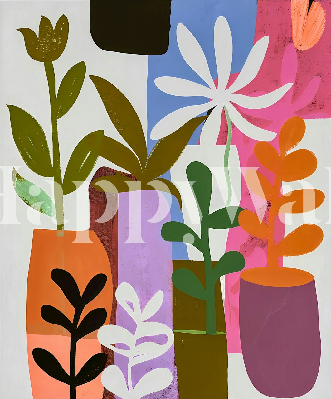 Floral wallpaper in a stylish room