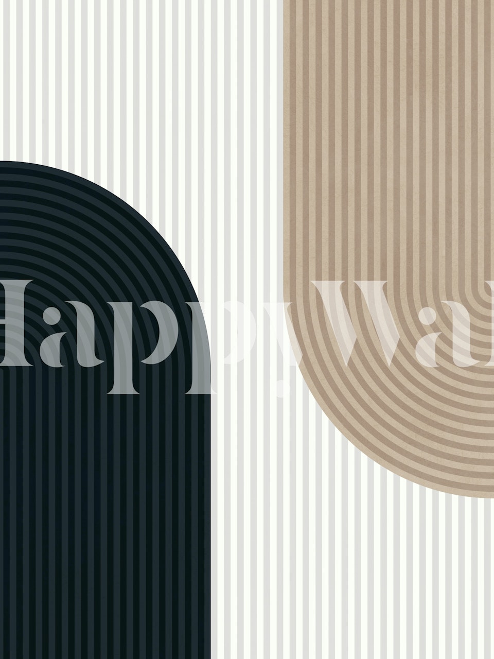 Expressive lines wallpaper in a modern room