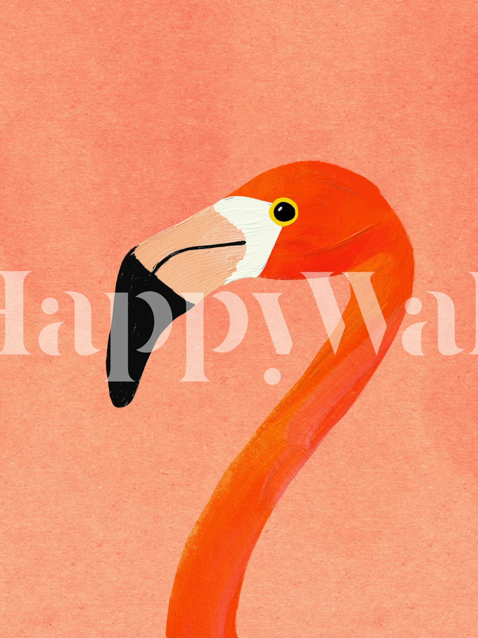 Flamingo wallpaper in a room setting