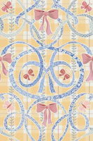 Morris ribbons and bows buttercup yellow wallpaper