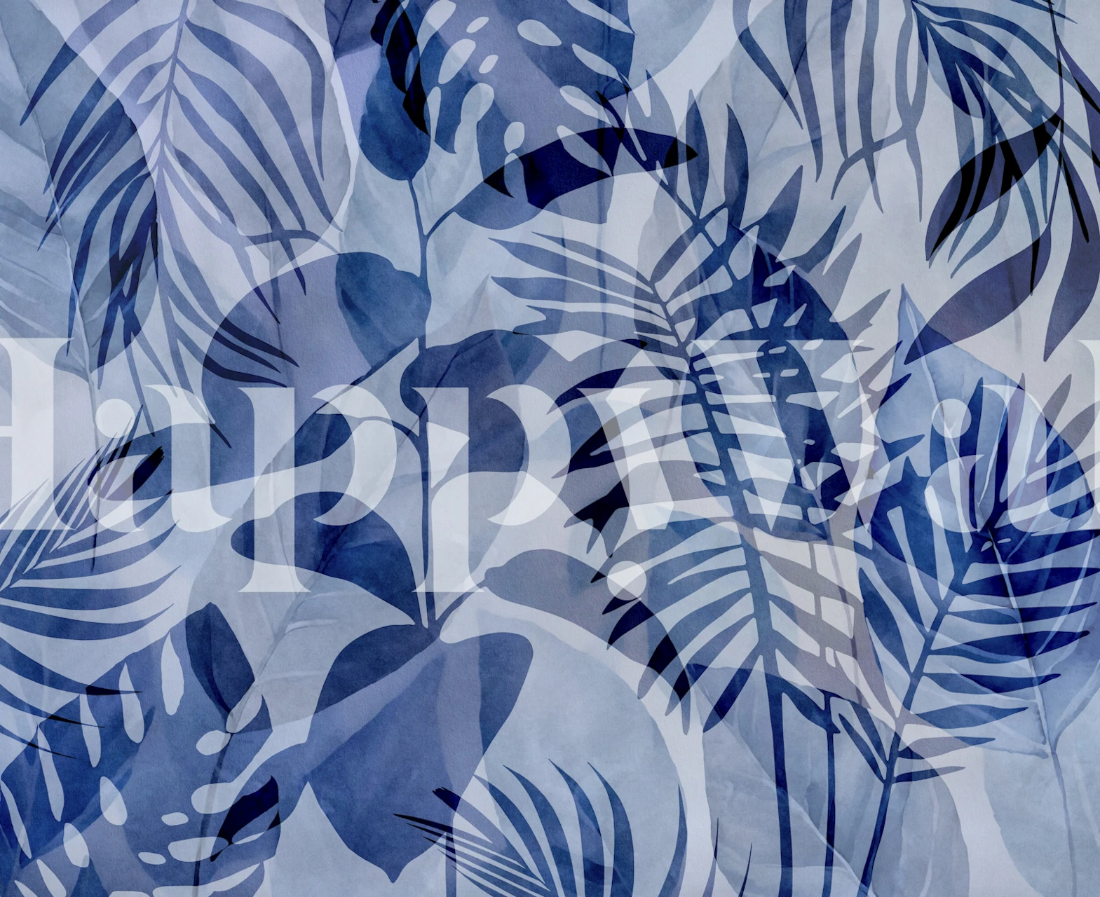 Blue Jungle Palm Cove wallpaper in a room