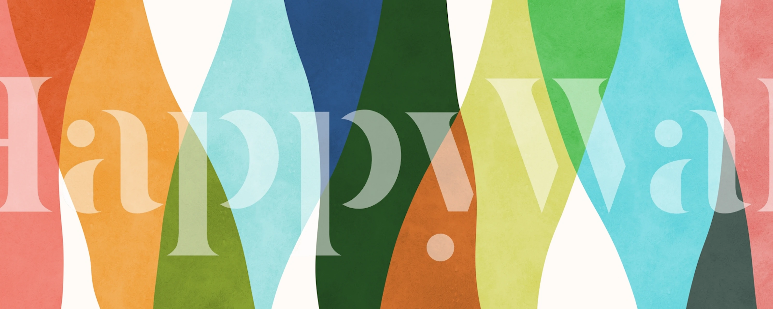 Colorful wavy patterns in orange, green, blue, and pink on a neutral background wallpaper