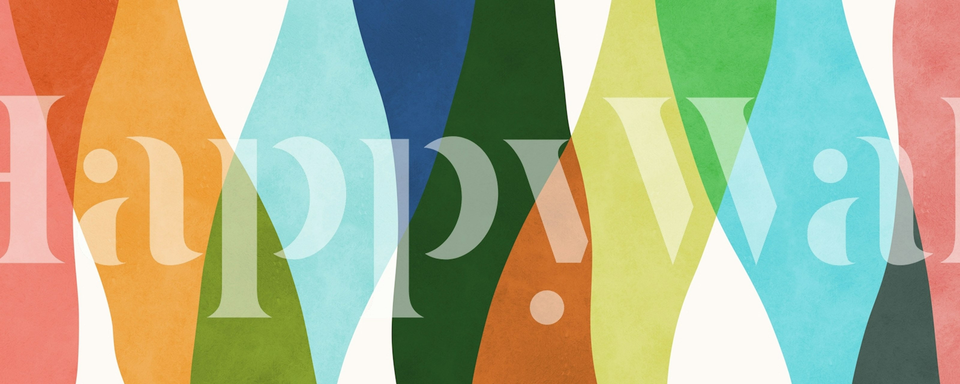 Colorful wavy patterns in orange, green, blue, and pink on a neutral background wallpaper