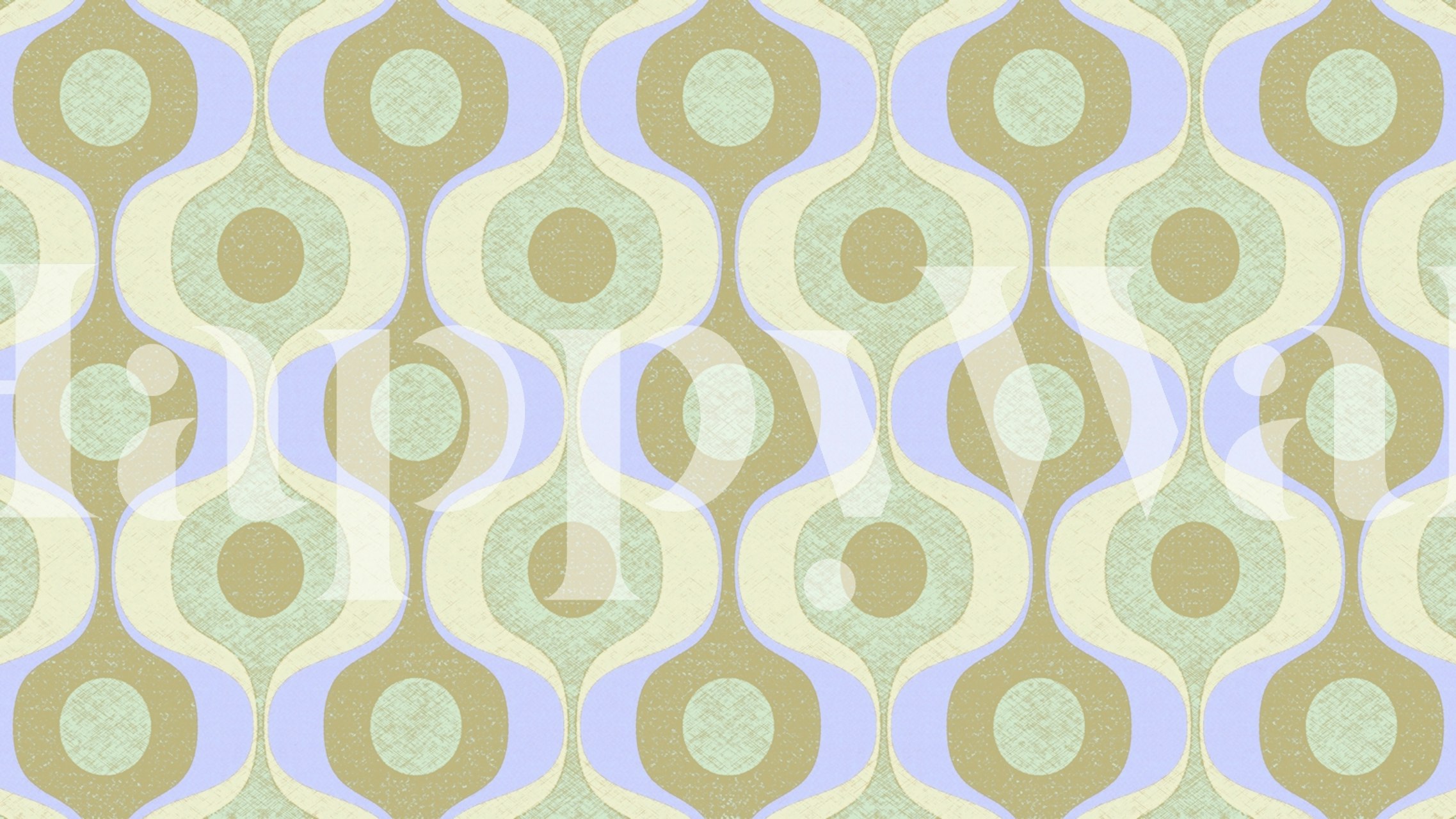 Pastel 70s funky geometry Tapete in einem Raum