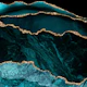Moody Teal Gold Abstract Marble