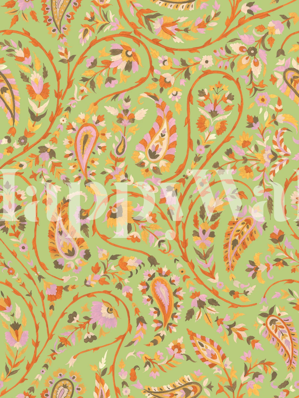 Pashmina Paisley wallpaper in a room