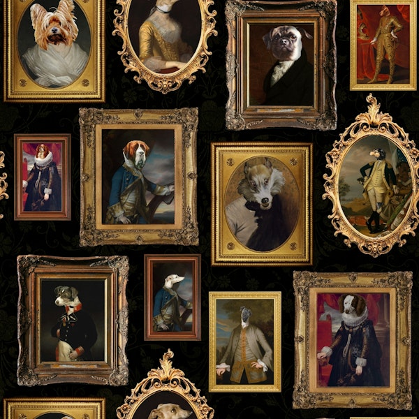 Famous Dogs Museum Wall Black