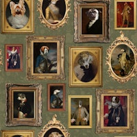 Famous Dogs Museum Wall Green ταπετσαρία
