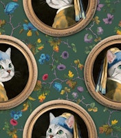 the cat with the pearl earring tapete