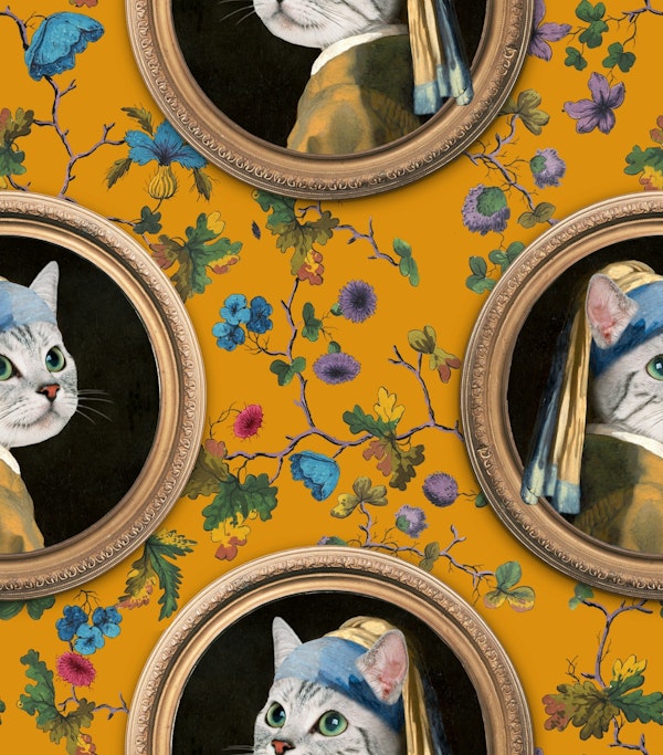 The cat with the pearl earring - yellow